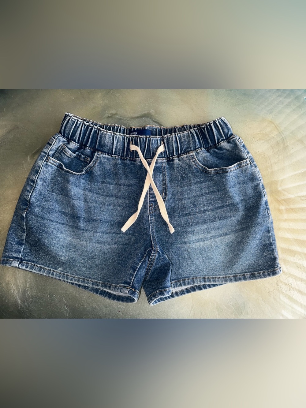 Project Indigo Elastic Waist Denim Shorts
